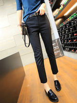 Sandro Moscoloni suit pants spring and autumn eight points small feet straight tube high waist temperament thin nine points pipe pants