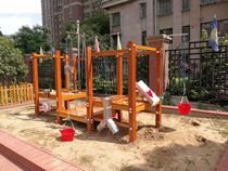 Kindergarten outdoor toys wooden large-scale sand equipment outdoor playground activities props sand pool hourglass pool