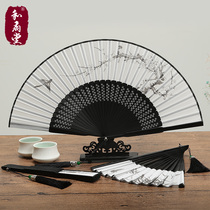 And fan Hall 7 inch Carved Genuine Silk Fan Gift female fan Bamboo Fan China Wind Folding Fan Classical silk fan