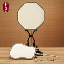 He Fan Hall blank Group fan Chinese style Brown bamboo frame painting meticulous painting pen Palace fan hand painted ancient style imitation Group fan