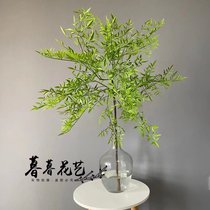 Simulation Green Plant Nantian Bamboo Fake Flowers Green Leafy Branches Home-like Dining Room Living-room Floral Decoration Hanger Pendulum
