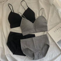 Underwear suit female Korean version gathered without steel ring bra bra bra girl sports style chest wrap underwear bra