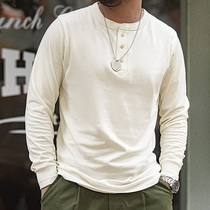 Maden overalls American retro-pound Henry shirt open collar Long sleeves T-shirt Hard Hanné hitch undershirt spring man