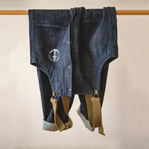 Maden Tooling American Retro Marine Deck Back Strap Pants Spring Autumn Straight Cylinder Wide Leg Suit Harness Jeans Submale