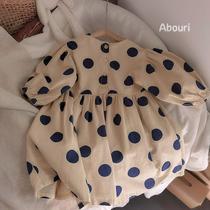 Xiao Jacko 2021 New Product ~ self-retention ~ baby girl wave dot skirt foreign style fashionable big round jumpsuit dress tide