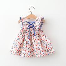 2021 new style girls swimsuit skirt childrens summer dress female baby foreign floral princess dress little girl dress