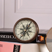 India imported brass retro old portable mini compass Pirates Caribbean compass with lid desktop ornaments