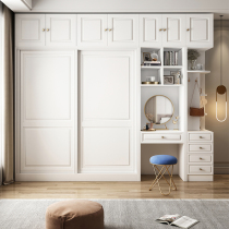 European sliding door wardrobe modern simple wooden assembly home bedroom cabinet economical trip sliding door wardrobe