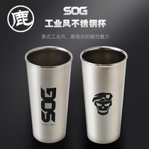 SOG SOG outdoor portable vacuum double-layer stainless steel cup 0 45L anti-drop beer cup tea cup drinking cup