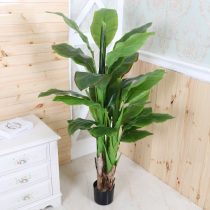 Simulation plant potted Nordic green plant ornaments living room fake tree plantain bonsai floor decoration interior large plastic flower