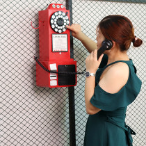 Creative Net red milk tea shop bar wall props retro old telephone model Wall Wall decoration pendant