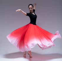 Classical dance practice clothes elegant double-layer 720 degree big swing skirt photo Chinese dance clothes in modern dance lights
