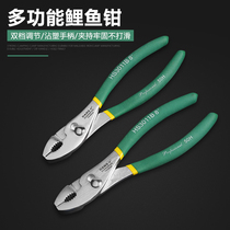 Hans carp pliers water tube tongs fish tail fish mouth pliers strong pliers 6 inch 8 inch 10 inch two-color plastic handle walnut tongs