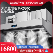 Five Ben Commercial Oil Smoke Filter Canteen School Top Style Smoking Hood Restaurant Hotel Oil Smoke Purification All-in-one