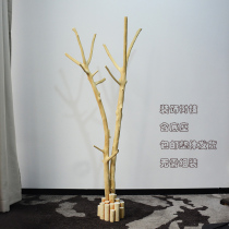 Dry branch floor coat rack log peeling Dry Branch tree branch living room creative ornaments window partition decorative dead tree