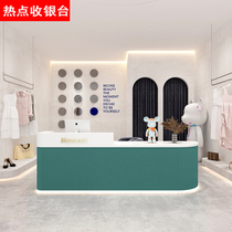 Curved paint front desk simple modern reception desk bar counter beauty salon clothing store room light luxury cash register