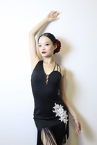 RU dance dress dress fringed embroidered Latin dance practice dress with underwear Latin dance dress lady