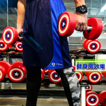 Red Captain America dumbbells PU dumbbell gym Home commercial private education environmental tasteless round head fixed dumbbells