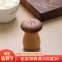 Japanese mushroom toothpick tube Black walnut wood solid wood toothpick box Household personality creative fashion cartoon toothpick jar