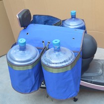 Battery car water delivery bag motorcycle four bucket water bag newspaper bag express delivery bag bottled water rear tail hanging bag canvas customization