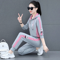 361 sports suit womens spring and autumn womens clothing Jordano fashion casual suit hooded sweater womens running two-piece set