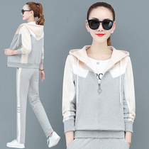 361 Jordan Nobrand sports suit womens spring and autumn fashion big code running casual wear pure cotton sweater three sets