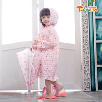 Japanese childrens raincoats girls primary school children boys baby ponchos with schoolbags light and sunscreen