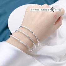 The new 999 sterling silver bracelet girls foot silver bracelet niche design Sansheng III full of stars three circles silver bracelet