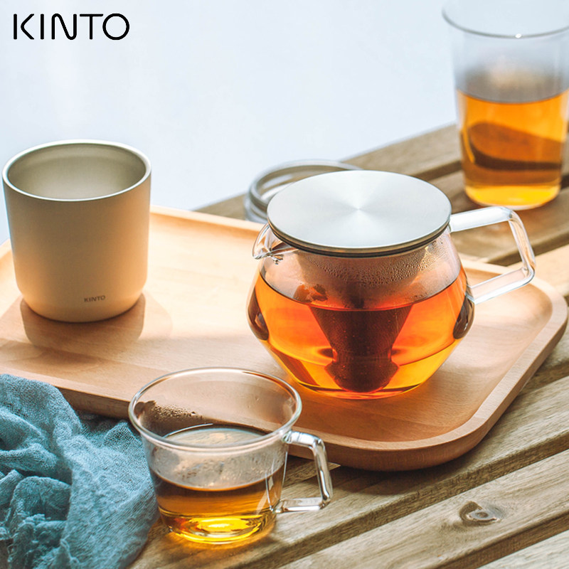 Japanese kinto CARAT filter teapot heat-resistant glass coffee pot flower fruit tea filter cup tea separated single pot