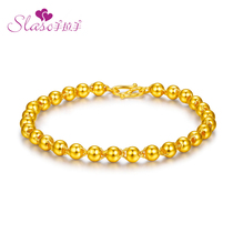 Pure gold 999 gold bracelet for men and women light beads round beads simple beads bracelet jewelry kingdom hand-in-hand jewelry