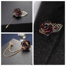 Personality British style suit corsage fashion party dress suit suit accessories Korean fabric rose brooch