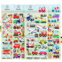 Four vehicles car stickers aircraft engineering vehicles ships stickers three-dimensional foam stickers boys play