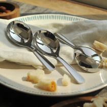 Export 18-10 stainless steel soup spoon Big Head deep soup spoon short handle portable spoon lunch box spoon dual fork spoon