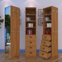 Full body fitting mirror Nordic storage dressing mirror rotating solid wood Color Floor Mirror home mirror bookcase shoe cabinet