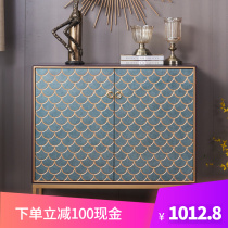 Hyun Guan Cabinet Modern Minimalist Light Extravagant Living Room Partition Cabinet Dining Side Cabinet American Entrance Decoration Cabinet Solid Wood Nordic