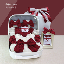 Baby Khae Gift Box Suit Summer Womens Baby Gift Butterfly Knot Princess Dress Full Moon 100 Days Old Dress