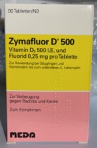 Yan Er Germany D500 Novartis Zymafluor Vitamin D3 Fluoride Baby Children Children VD Calcium Tablets 90 Tablets