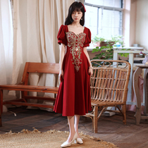 Large size toast dress bride 200 pounds 2021 new fat mm fat banquet evening dress dress can usually be worn