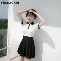 2021 new fashion Korea INS conservative thin belly small chest student conjoined skirt hot spring vacation swimsuit female
