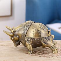 Ashtray home creative fortune such as rainbow with cover anti-fly ash Chinese metal large ashtray living room office fashion