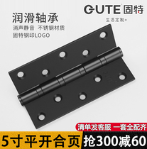 Gute 5 inch 304D stainless steel bearing thickened flat hinge indoor door wooden door silent hinge small folding