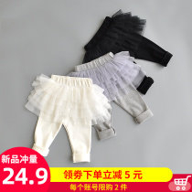 Girl Pants Baby Pants Dress Spring Dress New Long Pants Baby Beats Bottom Pants Spring Autumn Children Fake Two Dress Pants Foreign Air