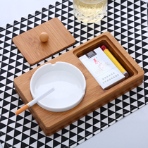 Versatile ceramic ashtrays Creative personality Fashion smoke disc minimalist Bamboo Home Living Room Decoration Pendulum