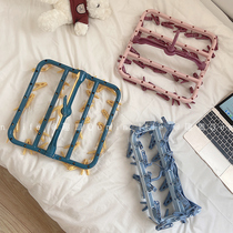 Fun dish * Morandi color inner clothes rack clip socks drying rack home dormitory girls practical storage tool