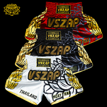 VSZAP Thai fighting sports MMA Muay Thai shorts sowing embroidery mens and womens fitness quick-dry stretch Tiger fight