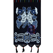 Batik letter bag home decoration painting key storage bag handmade batik painting to fish 35 * 60cm