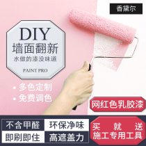 Interior Wall latex paint indoor household formaldehyde-free environmental protection no clean taste self-brushing Net red white powder color background wall paint