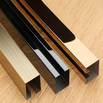 Stainless steel black titanium concave glass card slot U-shaped edge edge strip decorative floor strip groove titanium gold