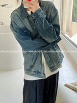 Kitahara Bobcat 21aw autumn retro color denim jacket women loose new jacket jacket couple Wild