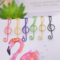 Creative plastic-coated metal note paper clip music stationery gift treble clef bookmarks boxed mini gift